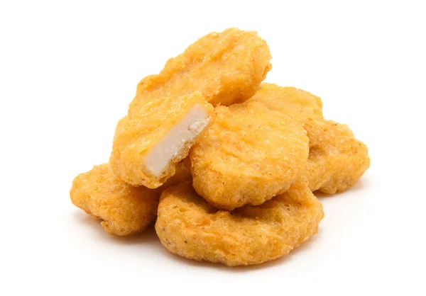 Nuggets Frango Frito Isolado Branco — Fotografia de Stock