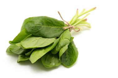 Beyaz arkaplanda ıspanak