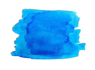 Kırpma yolu ile beyaz arkaplanda renk vuruşlarının mavisi