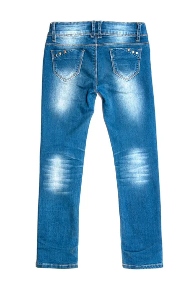 Blå Jeans Isolerad Vitt — Stockfoto