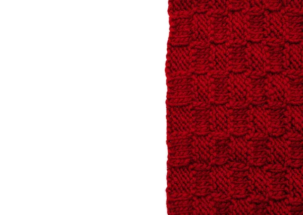 Knitted Red Fabric White Background — Stock Photo, Image