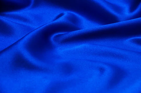 Gładki Elegancki Niebieski Jedwab Może Służyć Jako Tło — Zdjęcie stockowe