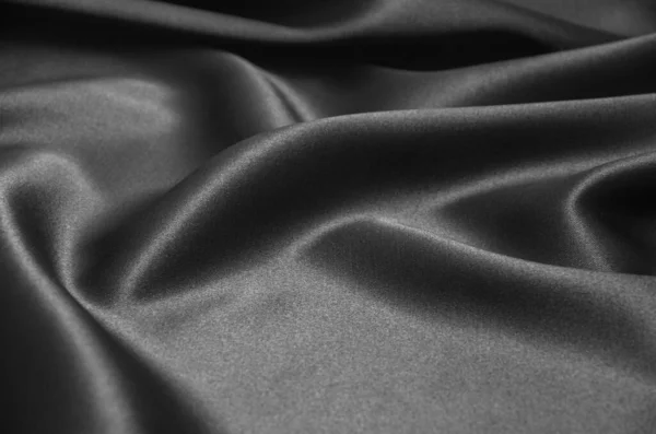 Texture Black Satin Silk Background — Stock Photo, Image