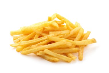 İzole edilmiş beyaz arkaplanda patates kızartması