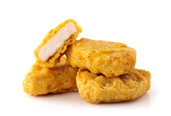 Nuggets Pollo Frito Aislados Blanco — Foto de Stock