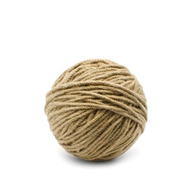 Beyaz arkaplanda iplik yumağı