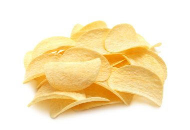 Patates cipsi izole edilmiş beyaz arkaplan.