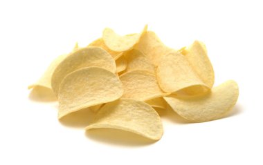 Patates cipsi izole edilmiş beyaz arkaplan.