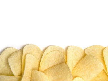 Patates cipsi izole edilmiş beyaz arkaplan.