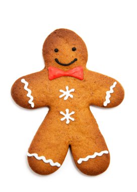 Zencefilli ekmek adam beyaz arka planda izole