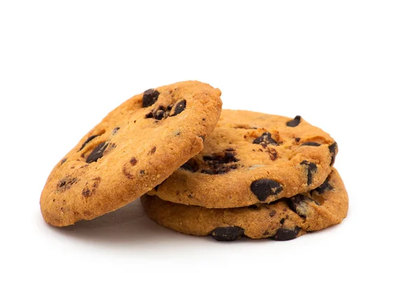 Chocolate Chip Cookie Auf Weiß — Stockfoto