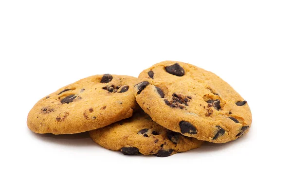 Chocolate Chip Cookie Auf Weiß — Stockfoto