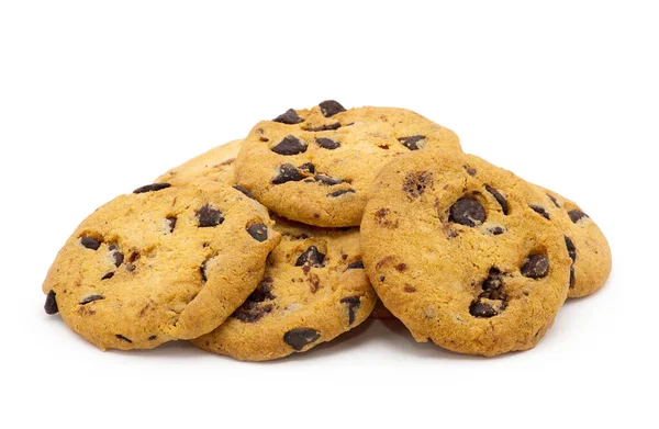 Chocolate Chip Cookie Auf Weiß — Stockfoto