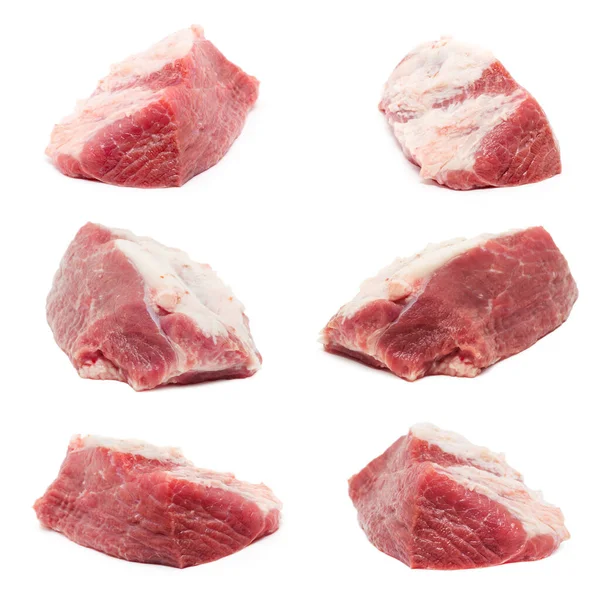 Carne Crudă Izolată Alb — Fotografie, imagine de stoc