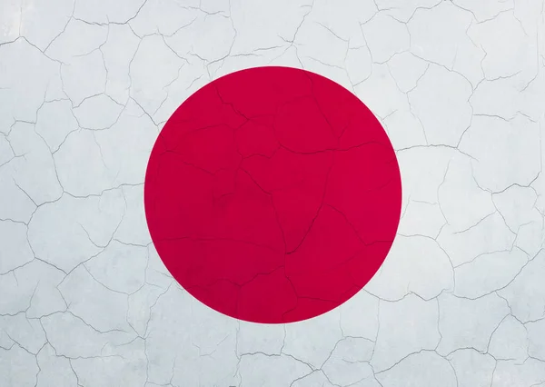Japanese flag with grunge texture.