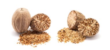 Hindistan cevizi beyaz arkaplanda izole edildi