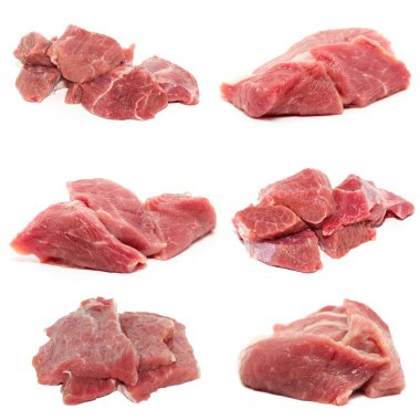 çiğ et beyaz üzerinde izole