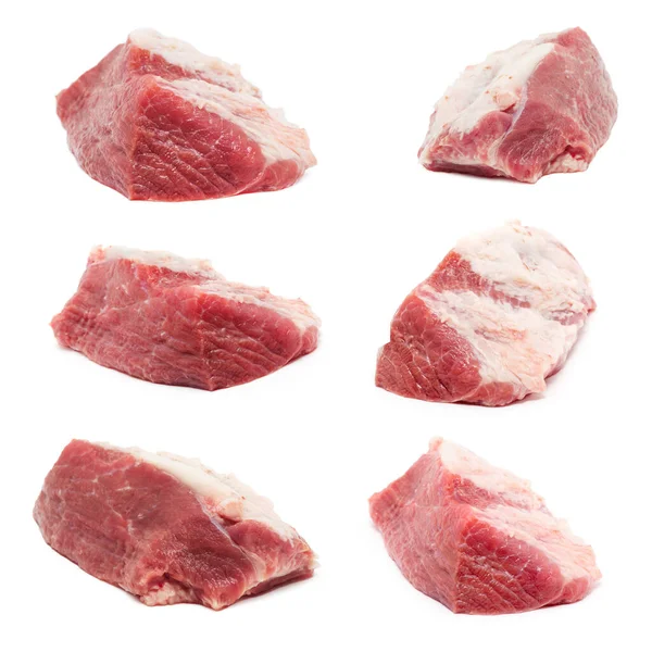 Carne Crudă Izolată Alb — Fotografie, imagine de stoc