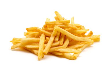 İzole edilmiş beyaz arkaplanda patates kızartması