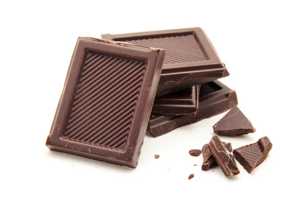 Chocolate Bars Stack Isolated White Background — Stock Photo, Image