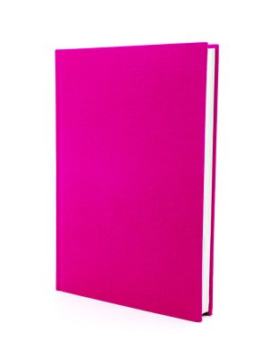 Pembe kitap beyaz arkaplanda izole