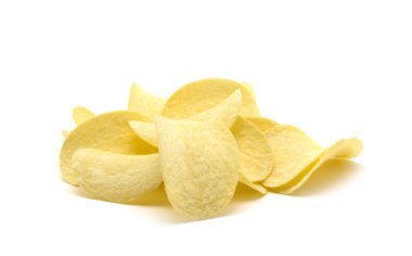 Patates cipsi izole edilmiş beyaz arkaplan.