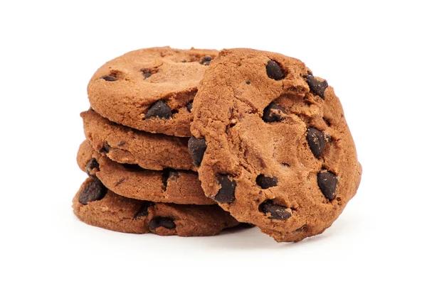 Chocolate Chip Cookie Auf Weiß — Stockfoto