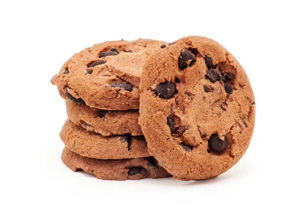 Chocolate Chip Cookie Auf Weiß — Stockfoto