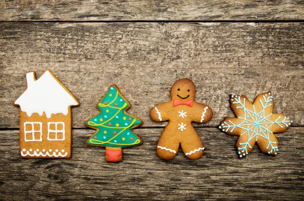 Lebkuchen Über Holzuntergrund — Stockfoto