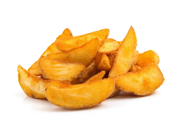 Fried Potato Wedges Fast Food Isolated White — Stock Photo, Image