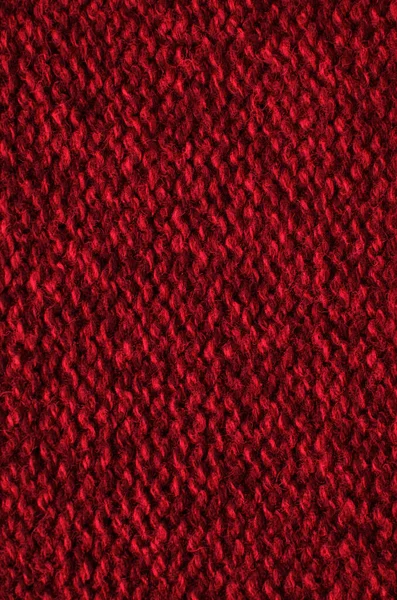 Die Textur Eines Gestrickten Wollstoffs Rot — Stockfoto