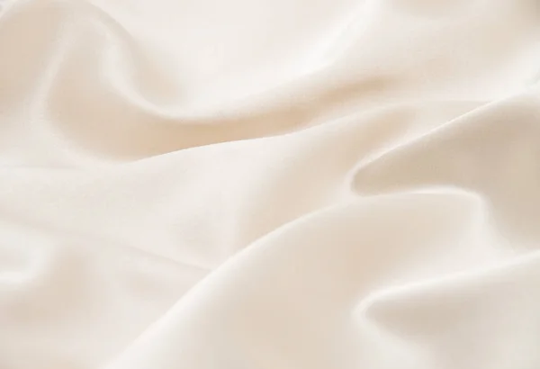 Detailní Záběr Bílé Saténové Tkaniny Jako Pozadí — Stock fotografie
