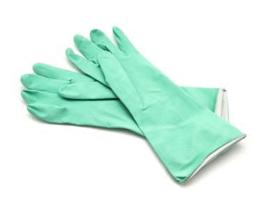 Lastik eldiven beyaz arkaplanda izole edildi