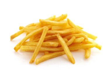 İzole edilmiş beyaz arkaplanda patates kızartması