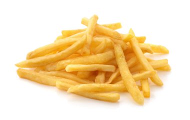 İzole edilmiş beyaz arkaplanda patates kızartması