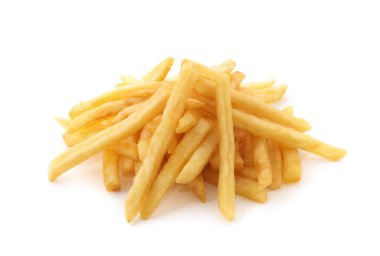 İzole edilmiş beyaz arkaplanda patates kızartması