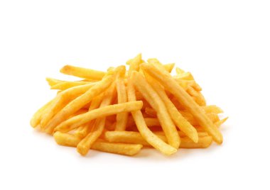 İzole edilmiş beyaz arkaplanda patates kızartması