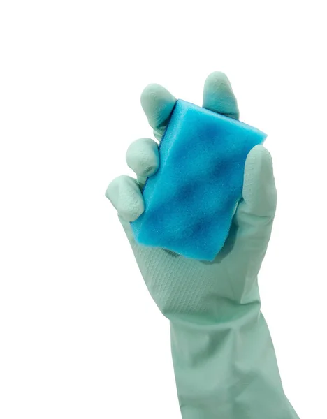 Cleaning Conept Hand Cleaning Glass Window Pane Detergent Sponge — Stock Photo, Image