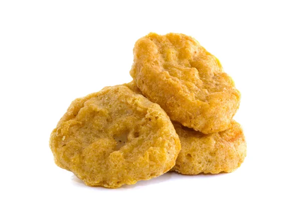 Fried Chicken Nuggets Isolated White — Stock Photo, Image