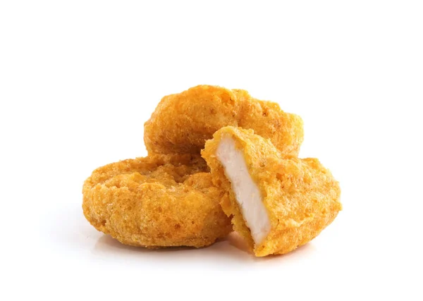 Nuggets Pollo Frito Aislados Blanco —  Fotos de Stock