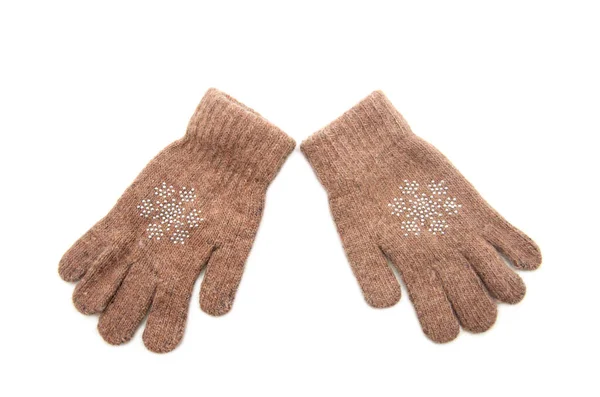 Woolen Gloves White Background — Stock Photo, Image