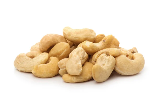 Cashewnüsse Auf Weißem Hintergrund — Stockfoto