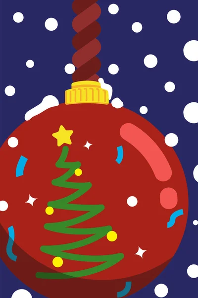 Közelkép Karácsonyi Dísz Kék Háttér Vektor Illusztráció — Stock Vector