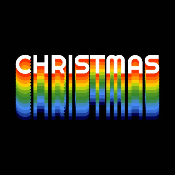 Weihnachten Typografie Wording Mit Farben Mischen Stil Mit Schwarzem Hintergrund — Stockvektor