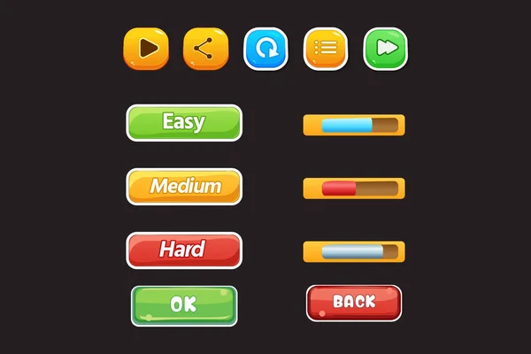 Conjunto de botões diferentes para jogos de computador, dia dos namorados e  para web design