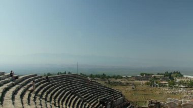 Antik amfitiyatro. Pamukkale Hierapolis Tiyatrosu Antik Şehir.