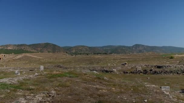 Pohled Ruiny Starobylého Města Hierapolis Pamukkale — Stock video