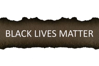 Black lives matter lettering card on dark paper background clipart