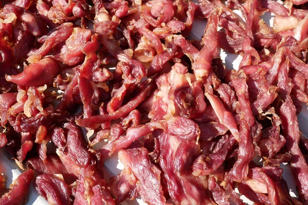 Carne Búfalo Seca Carne Porco Seca Comida Rua Asiática — Fotografia de Stock