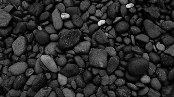 Black Pebble Stone Texture Background — Stock Photo, Image